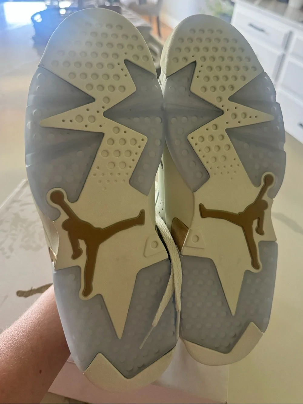 Jordan Men’s White Athletic Sneakers with Metallic Jumpman